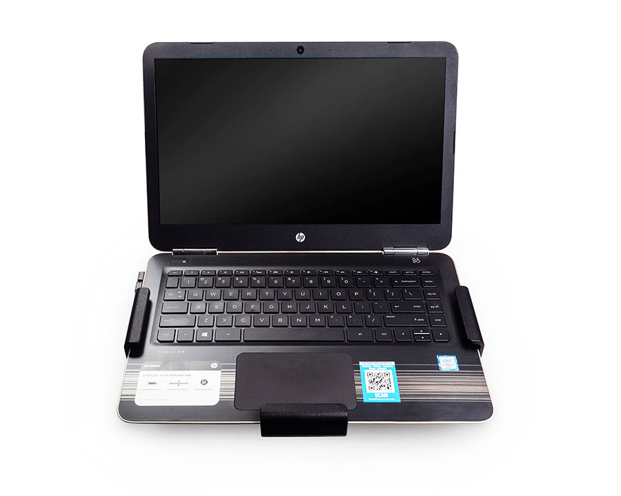 Protect large laptops with Scorpion retail display laptop security device front view